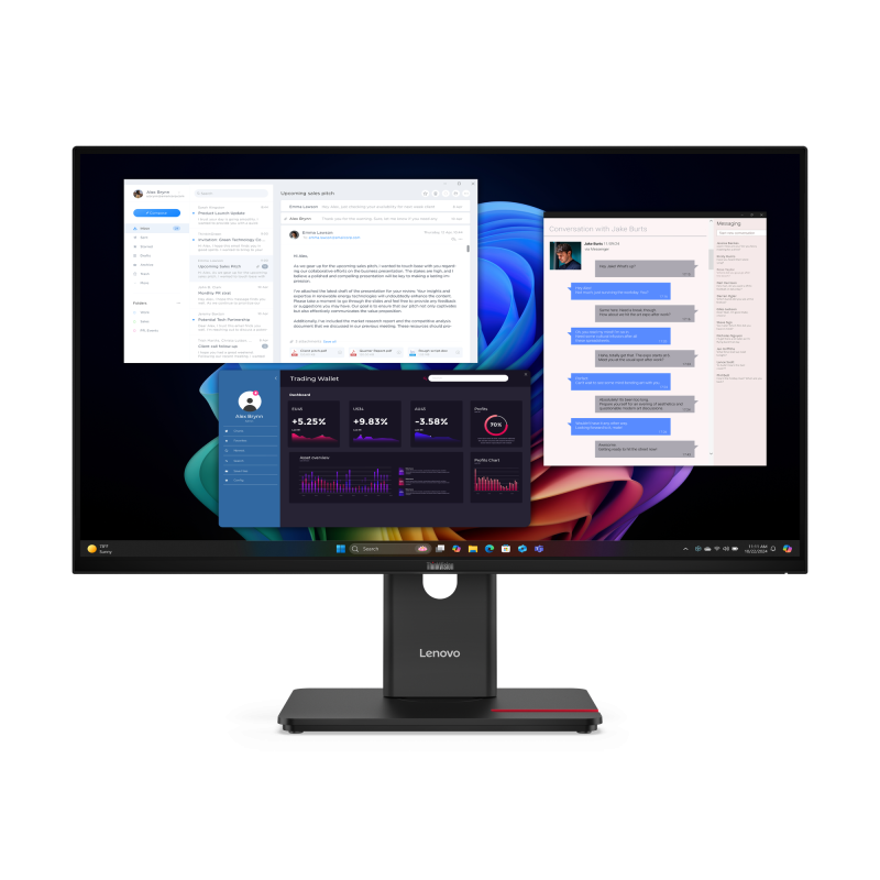Monitor Consumer Lenovo ThinkVision T27UD-40, 27″, 3840 x 2160 pixeli, Black, 2 ani Garantie - Desktop PC & Monitoare