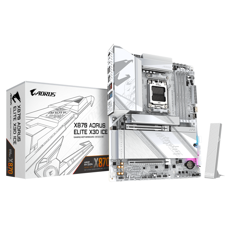Placa de baza Gigabyte X870 AORUS ELITE X3D ICE, Socket AM5, DDR5, ATX - Componente PC
