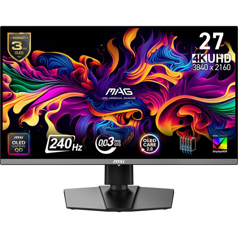 Monitor Consumer MSI MAG 272UP QD-OLED X24, 26.5", 3840 x 2160 pixeli, Black, 2 ani Garantie