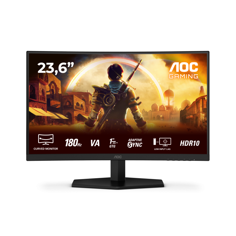 Monitor Gaming AOC C24G42E, 23.6", 1920 x 1080 pixeli, Black, Red, 3 ani Garantie