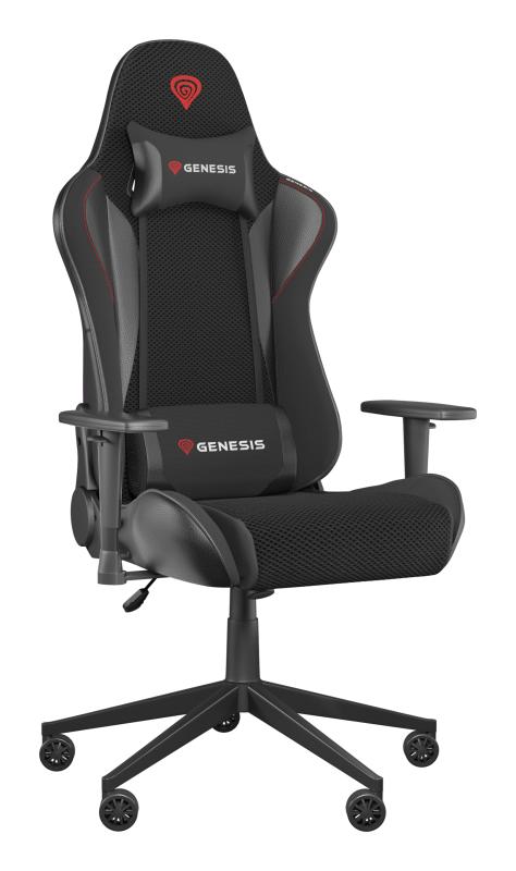 Scaun gaming Genesis Nitro 440 G2, material Synthetic PU + Textil, reglabil pe inaltime, greutate maxima suportata 120 kg, inaltime scaun reglabil 45- 52 cm, sezut si spatar textil ajustabil 150°, dimensiuni roti 60mm, negru - Console & Jocuri