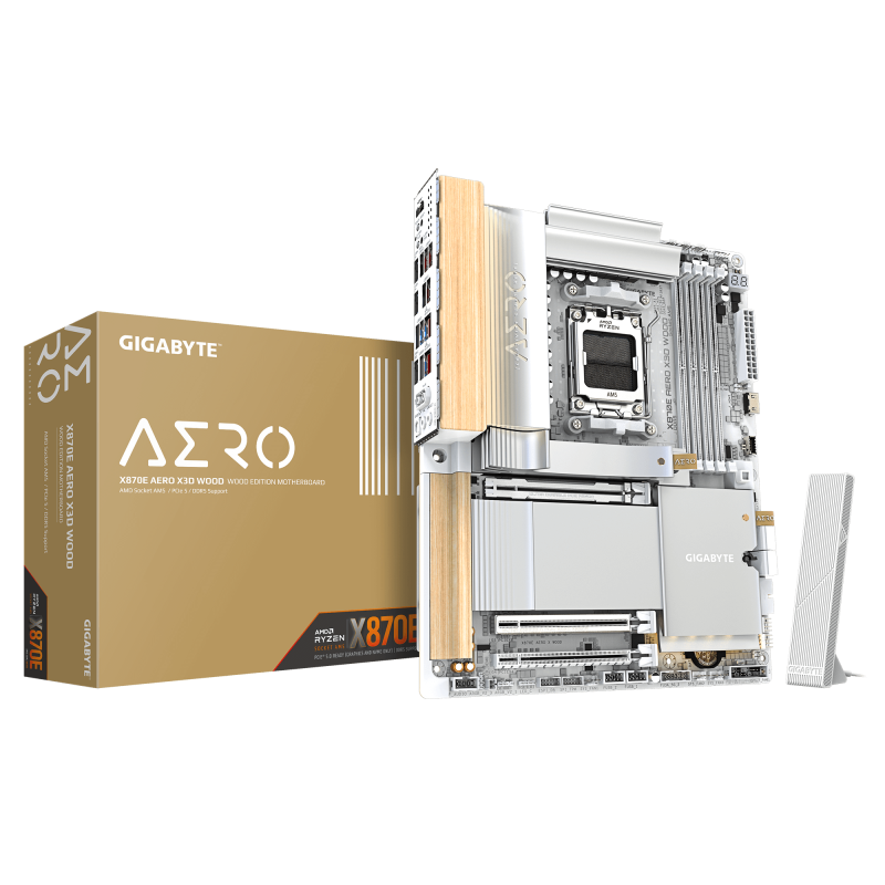 Placa de baza Gigabyte X870E AERO X3D WOOD, Socket AM5, DDR5, ATX - Componente PC