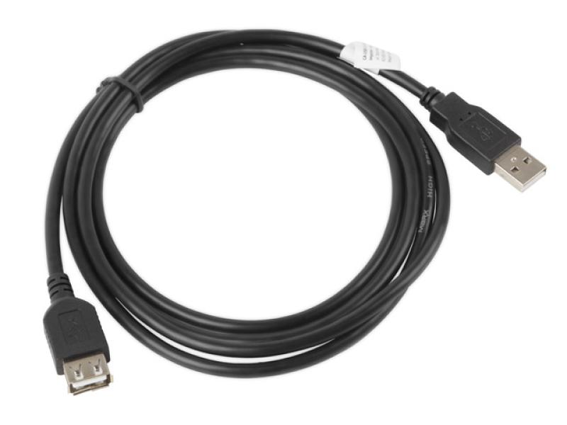 Cablu USB-A M/F 2.0 1,8 m negru - Cabluri periferice