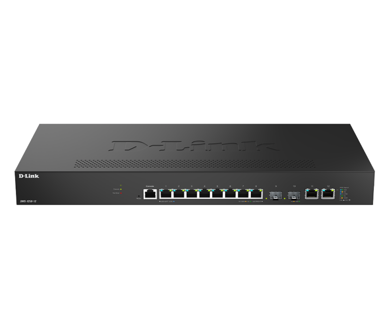 Switch D-Link 2.5Gigabit DMS-1250-10S, 8x RJ-45, 2x SFP+, 1x Console, 100/1000/2500 Mbps, compatibilitate 802.3u, 802.3ab, 802.3bz, 802.3ae, 802.3z, 802.3az, 802.3x, 802.1Q, 802.1 - PC, Periferice & Software