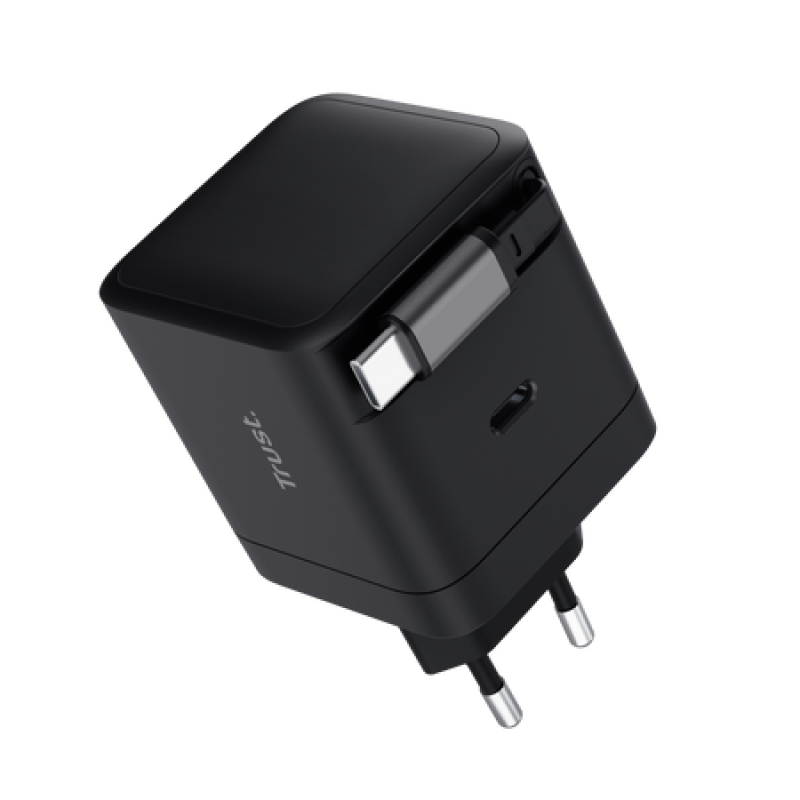 Incarcator Retea Trust Maxo, 65W, 2 porturi, Negru - Incarcatoare telefoane