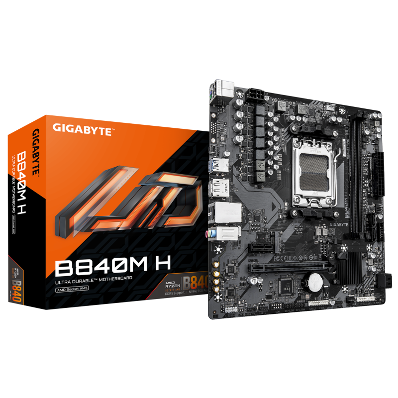 Placa de baza Gigabyte B840M H, Socket AM5, DDR5, Micro-ATX