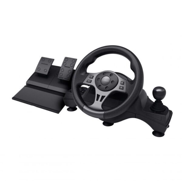 Volan racing Trust GXT 289 Movi Movi, conectivitate cu fir, 25 de butoane, console compatibile Nintendo Switch, Xbox Series S, Xbox Series X, Xbox One X, Xbox One S, Xbox One, PS4, PS4 Original, PS4 Pro, PS4 Slim, negru - Console & Jocuri