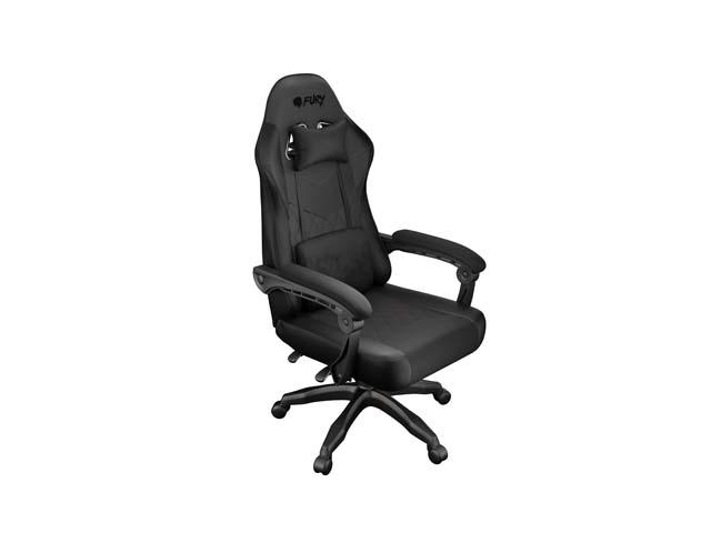 Scaun gaming FURY SHINAI S2, material piele ecologica+fabric, reglabil pe inaltime, greutate maxima suportata 120 kg, inaltime scaun reglabil 42 – 49 cm, spatar ajustabil 135°, dimensiuni roti 51mm, echipat cu piston cu gaz clasa 3, negru - Console & Jocuri