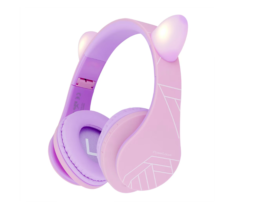 Casti Over-ear PowerLocus KidsCat, Wireless/Wired, Multicolor - Casti audio