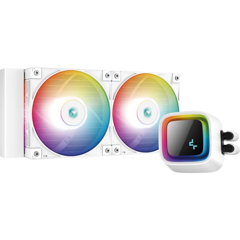 Cooler Procesor DeepCool LS520 WH, Lichid, 12 cm, 2 ventilatoare, aRGB