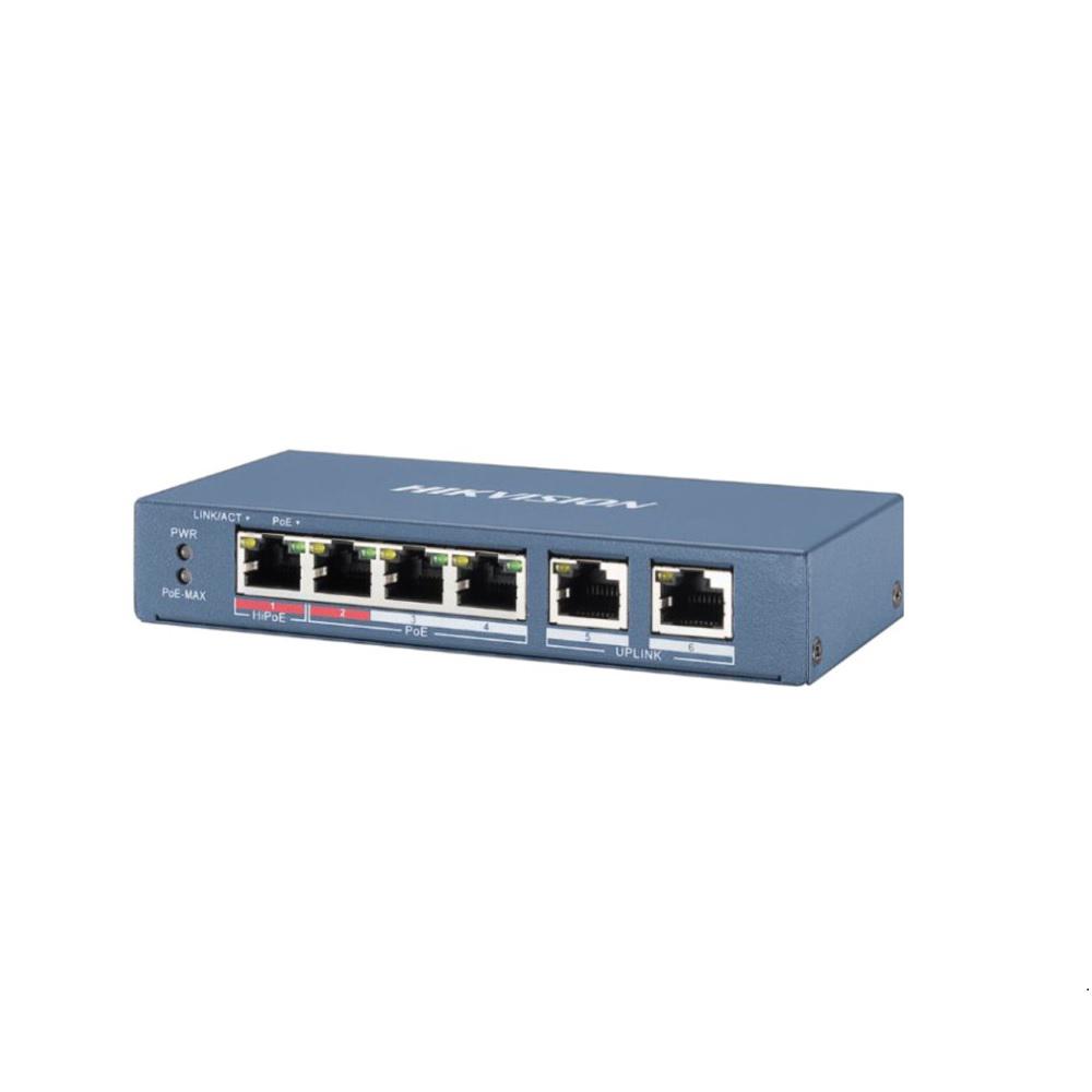 Switch Hikvision DS-3E0106HP-E, 4-port, HiPoE - PC, Periferice & Software
