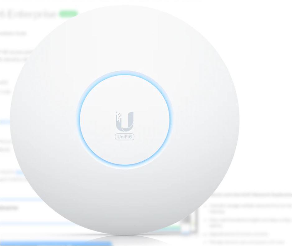 UBIQUITI Unifi6 Enterprise Access Point, U6-ENTERPRISE, Tri-Band WIFI6, 2.4 GHz 573.5 Mbp, antenna 3.2dbi, 5 GHz 4.8 Gbps, antenna 5.3dbi, 6 Ghz 4.8Gpbs , antenna 6dbi, standard wireless: 802.11a/b/g WiFi 4/WiFi 5/WiFi 6/WiFi 6E, 600+ clienti, interfa management- Bluetooth,retea, alimentare:POE,