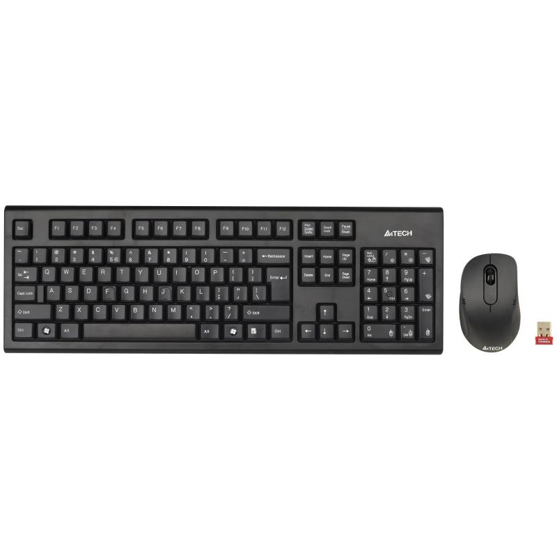 Kit tastatura + mouse A4tech 7100N, wireless, negru - Kit mouse tastatura