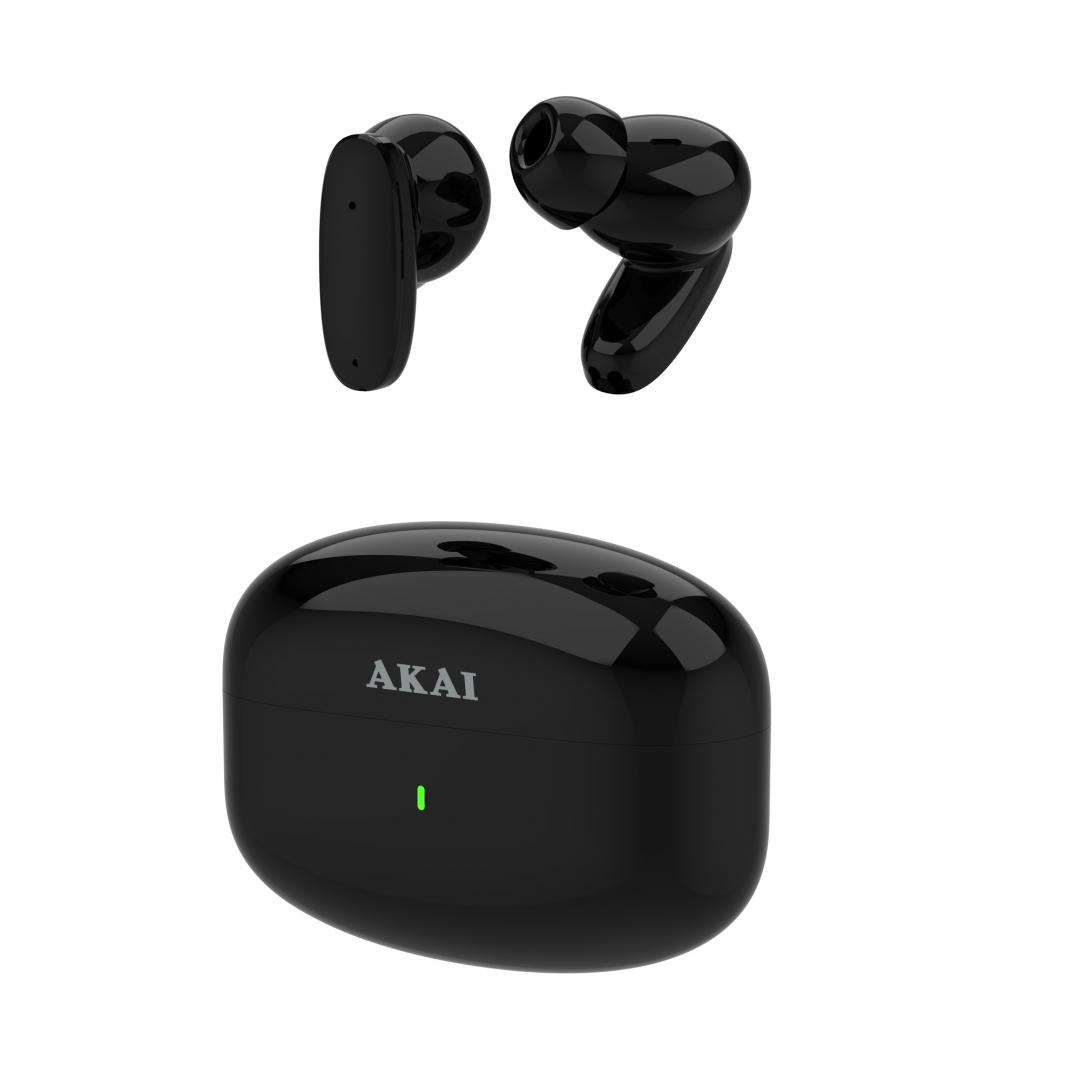 Casti Mono-casca AKAI BTE-J400ENC, Wireless, Negru