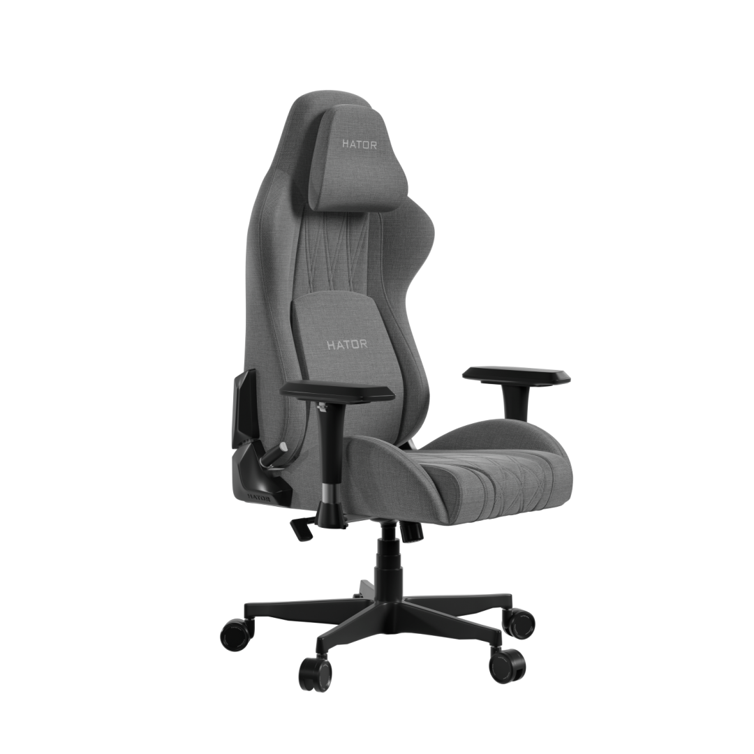 Scaun gaming Hator Darkside 3M Fabric, material cadru: Oțel, Țesătură CloudTouch™, piston cu gaz: Certificat SGS Clasa 4, cotiere: Ergonomice, 2D, bază cu 5 brațe ranforsate, realizată din PU armat, material de bază: spumă cu densitate mare InfuseFoam, dimensiune roți: 65 mm, material roți - Console & Jocuri