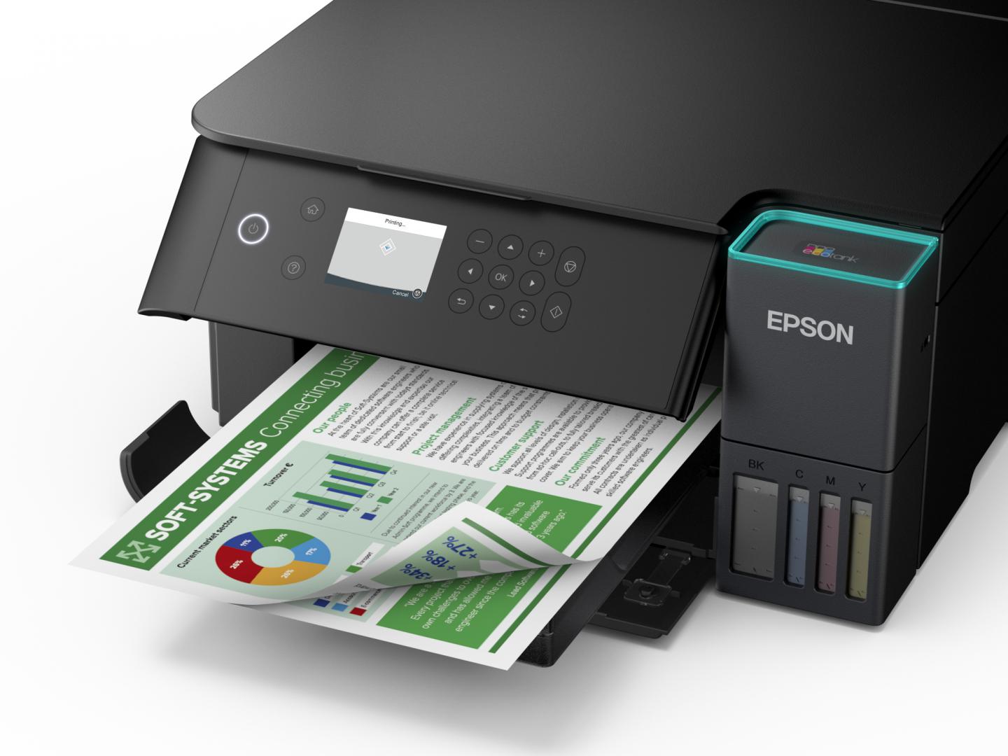 Multifunctional inkjet EPSON EcoTank L6360, CISS, format A4, Color, Duplex, USB + LAN + Wi-Fi - Imprimante, Scanere & Consumabile - imaginea 4