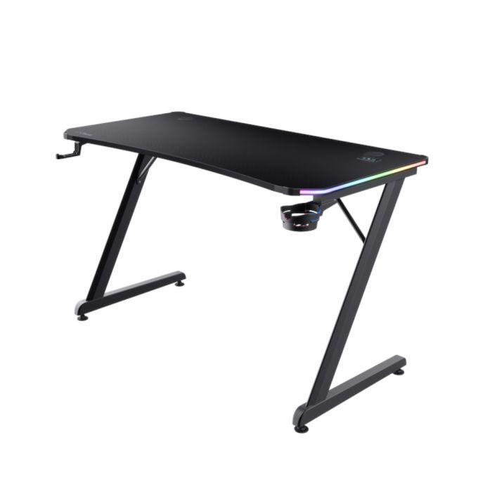 Birou gaming Trust GXT 709 Luminus, iluminare RGB, greutate 15.5 kg, greutate maxima 150 kg, negru