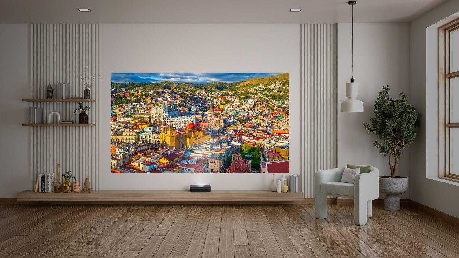 Videoproiector Optoma Photon Go, FHD 1920*1080, 650- 1200 lumeni, 800:1, 16:9/ 4:3, dimensiune maxima imagine 100”, laser 20.000 ore, distanta ultra scurta de proeictare, maxim 0.4m, HDMI, USB-C power, USB-A power 1A, 1 x S/PDIF, RJ45, WiFi 5GHz / Bluetooth 2 ways, 32- 35dB, IP2X, 24/7, 360 gr - TV, Electronice & Gaming