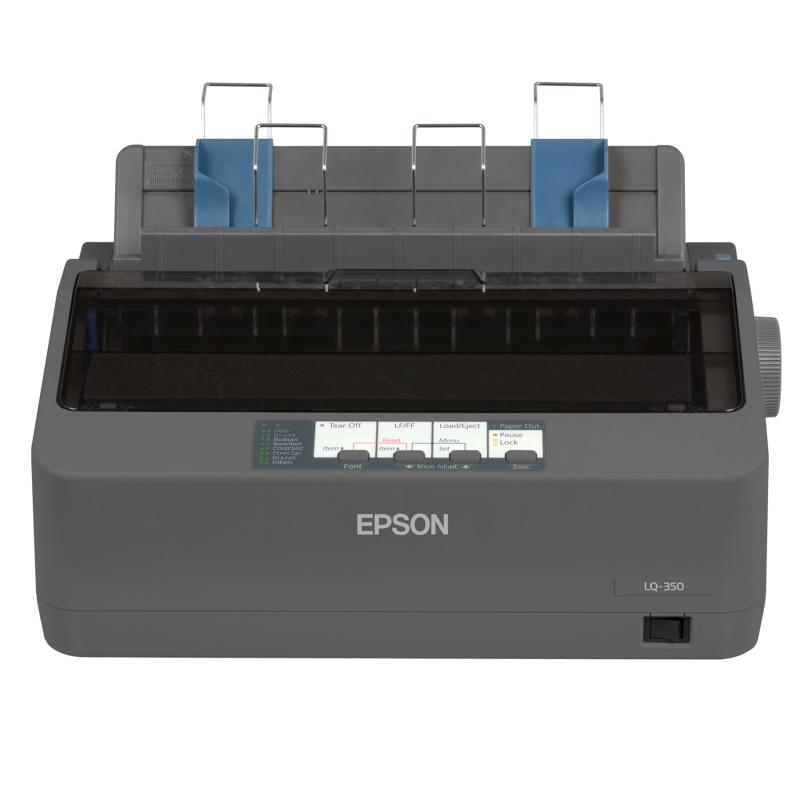 Imprimanta matriceala mono Epson LQ-350, dimensiune A4, numar ace: 24 pini, viteza 10cpi, rezolutie 360x180dpi, memorie 128KB, limbaje de printare IBM 2390 Plus, ESC/P2, interfata USB 2.0, Bidirectional parallel, RS-232, consumabile: S015633, optional: suport role hartie C12C811141.