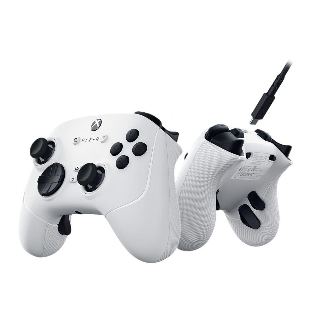 Controller cu fir Razer Wolverine V3 Tournament Edition, compatibil XBOX & PC, butoane de actiune mecanice Razer Mecha Tactile, butoane analogice Anti-drift Hall, lungime cablu 3m, interfata USB-C la USB-A, alb - Accesorii console & PC
