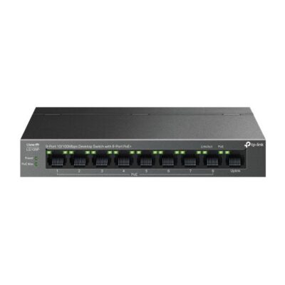 „9-Port 10/100 Mbps Desktop Switch with 8-Port PoE+ PORT: 8× 10/100 Mbps PoE+ Ports, 1× 10/100 Mbps Non-PoE Port SPEC: 802.3at/af, 63 W PoE Power, Desktop Steel Case FEATURE: Extend Mode for 250m PoE Transmitting, Isolation Mode, PoE Auto Recovery, Plug and Play” - Automatizari casa