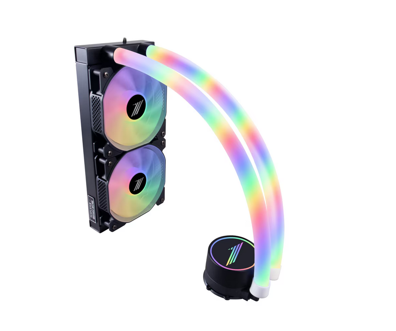 Cooler Procesor 1STPLAYER MT(IS)-240-BK, Lichid, 12 cm, 2 ventilatoare, aRGB - Componente PC