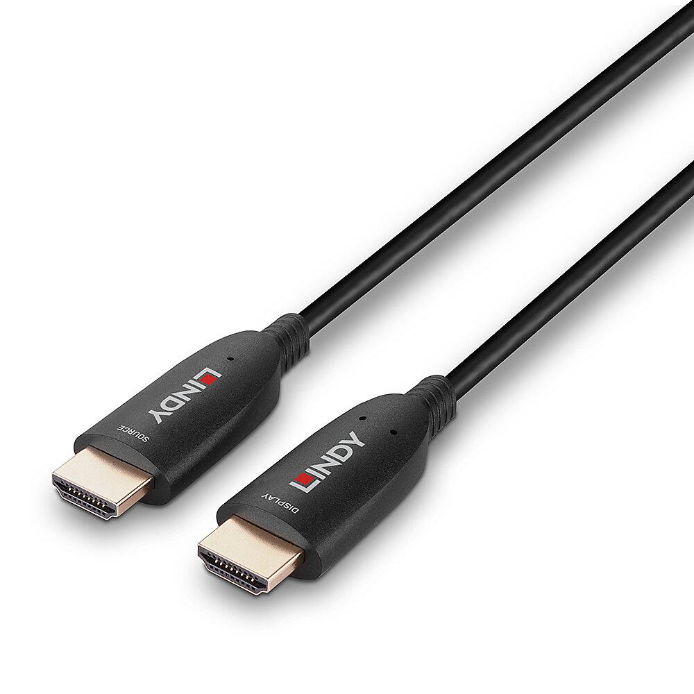 Cablu Lindy HDMI 8k60, fibra optica hybrid, lungime 20m, rezolutie maxima 7680×4320@60Hz 4:2:0 10bit, 3840×2160@120Hz 4:4:4 10bit, latime de banda 48Gbps, negru - Cabluri video