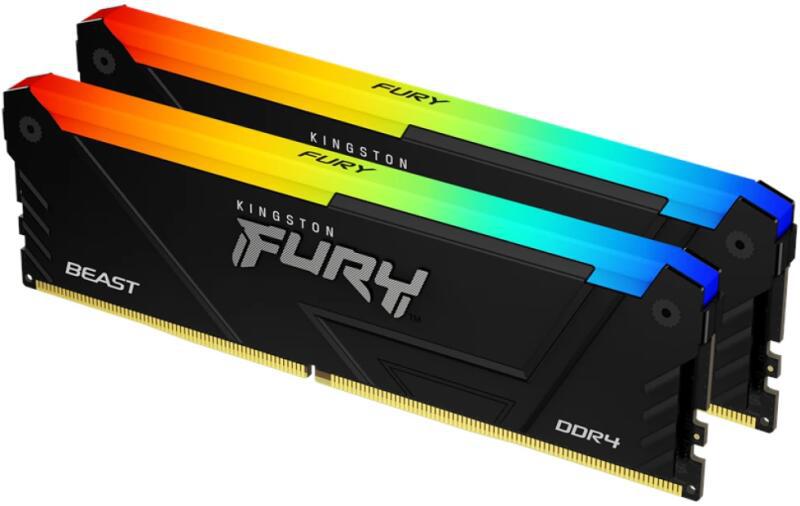 Memorie RAM Kingston FURY Beast RGB, 32GB DDR4, 3600MHz, CL18