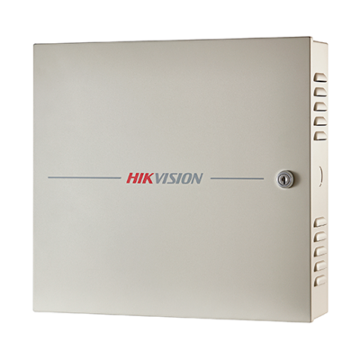 Centrala control access Hikvision DS-K2602T, pentru 2 usi bidirectionale ( 4 x cititoare Wiegand sau 4 cititoare RS-485), capacitate de stocare: 100,000 cartele si 300,000 evenimente, comunicare: TCP/IP, RS-485, Wiegand (W26/W34), EHome 5.0, si protocol ISAPI, Alarm input × 4, , door contact × 2 - Centrale control acces