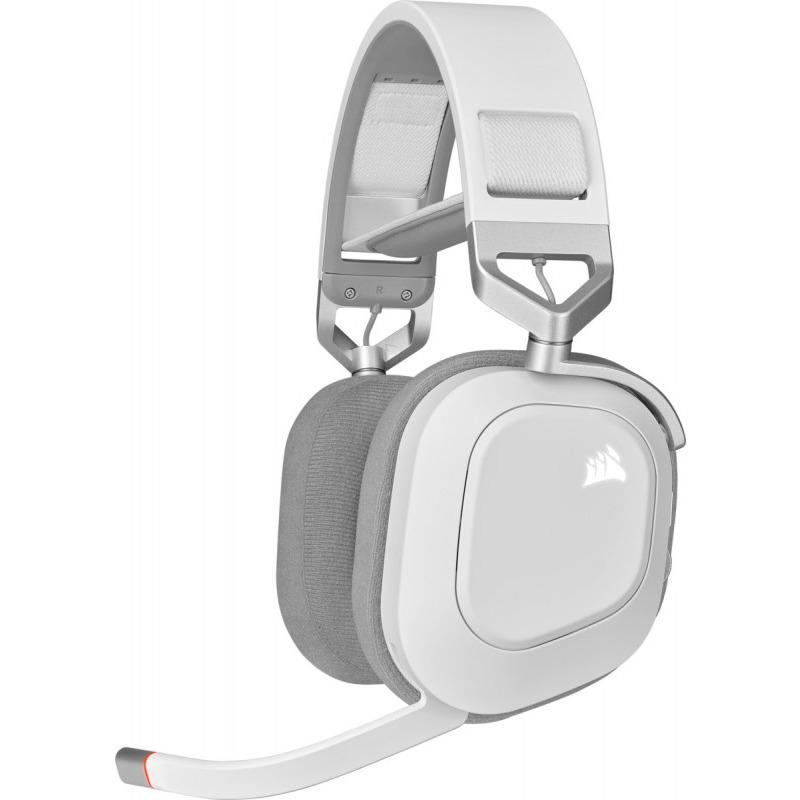 Casti Gaming Head-band Corsair HS80 RGB, Wireless, Alb - Casti audio