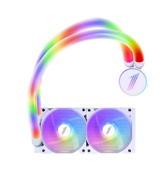 Cooler Procesor 1stPLAYER MT(IS)-240-WH, Lichid, 12 cm, 2 ventilatoare, aRGB - Componente PC