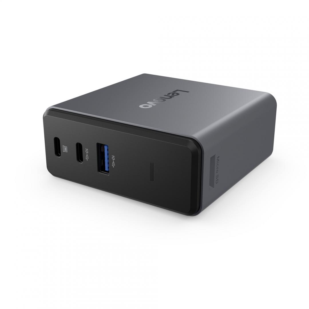 Lenovo X9 Charging GaN Dock Prin cablu USB 3.2 Gen 2 (3.1 Gen 2) Type-C Gri