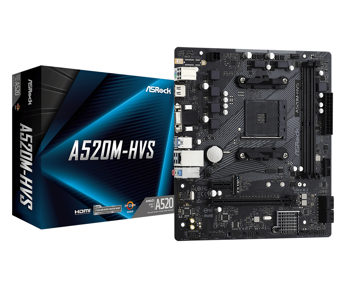 Placa de baza ASRock A520M-HVS, Socket AM4, DDR4, Micro-ATX - Componente PC
