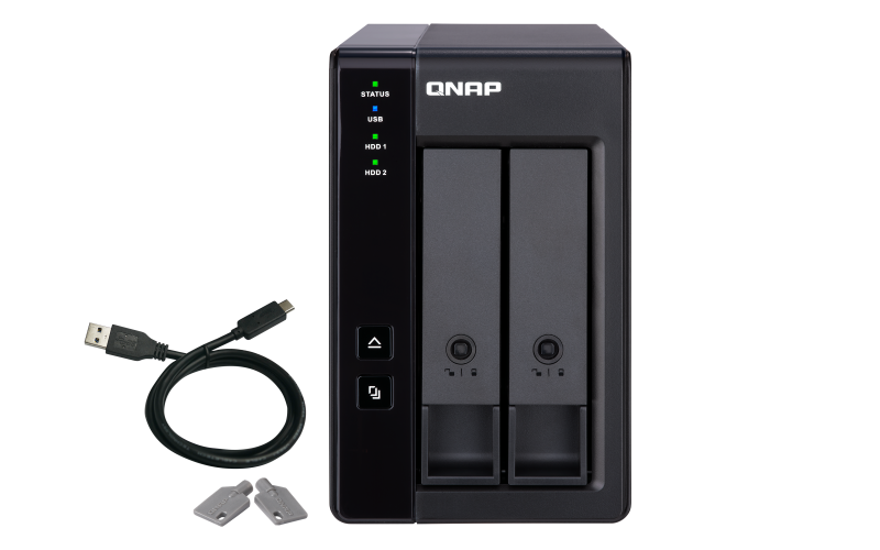 Extensie USB QNAP TR-002 2-Bay, 2.5/3.5 SATA 6Gbps HDD (neincluse), 1xUSB3.11 (type-c), tower, PSU adaptor 36W, garantie 2 ani - NAS
