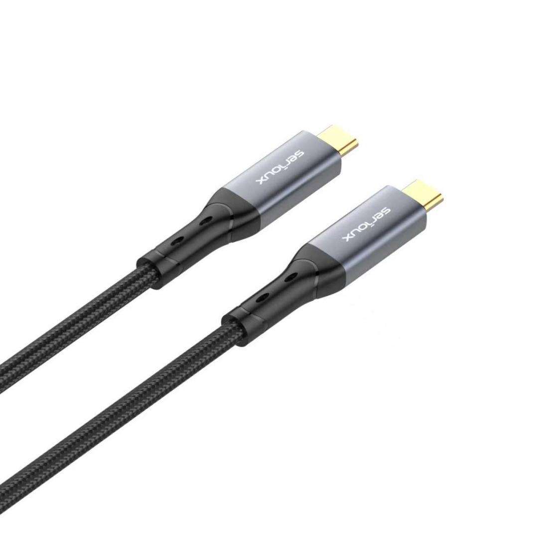 Cablu Serioux USB-C la USB-C, 240W, E-marker Chip integrat, viteza transfer 40Gbs, lungime cablu 100cm, iesire video 8K@60HZ sau Dual 4k@ 60hz, negru - Cabluri periferice - imaginea 4