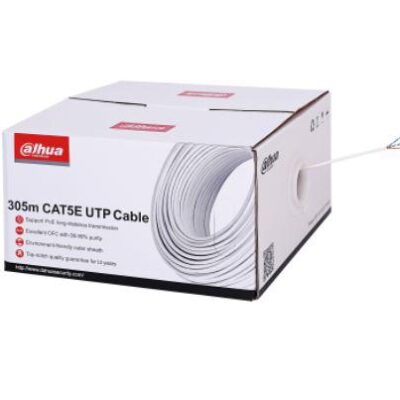 Cablu UTP CAT5E 305m, Alimentare PoE: maxim 160m, Manta exterioară ecologică, îndeplinește clasa CPR E/UL CM; - Accesorii