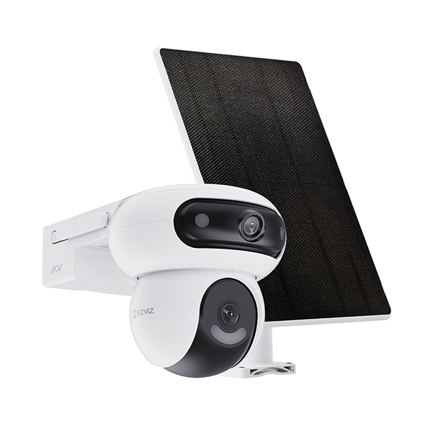 CAMERA EZVIZ CU PANOU SOLAR HB90+8W SOLAR PANEL KIT, Senzor CMOS de scanare progresivă de 1/3″ de 4 MP, Lentila superioară: 2,8 mm @ F1.2, câmp vizual: diagonală 110°, Orizontală 96°, verticală 54° Inferioară lentilă: 6 mm @ F1.2, câmp vizual: diagonală 60°, Orizontală 52°, verticală 28°, IR 35M - Camere supraveghere IP