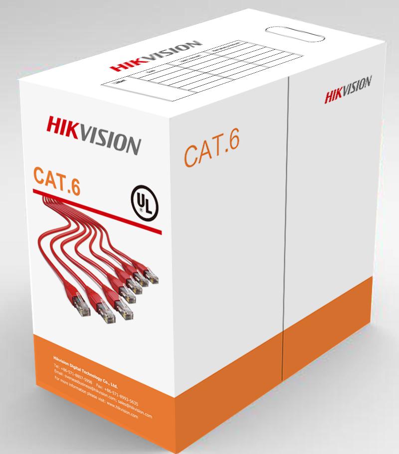 Cablu U/UTP cat.6 Hikvision, DS-1LN6-UU, 23AWG, material cupru integral, ANSI/TIA-568-C.2 PVC, cutie 305 metri. - Accesorii