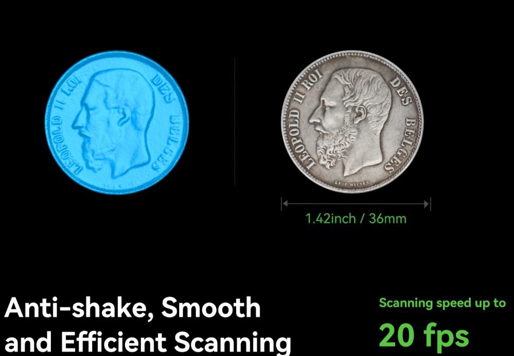 CREALITY 3D SCANNER CR-SCAN OTTER, Acuratete: pana la 0.02mm, Rezolutie 3D: 0.05-2mm, Viteza scanare:20fps, Alimentare: 5V 3A, Greutate: 390g, Color Mapping, IMU, Laser Clasa 1, Format iesire: OBJ/STL/PLY, Interfata: USB C/USB 2.0, Distanta lucru: 110-1000mm, Volum minim scanare: 10x10x10mm - 3D SCANNERS - imaginea 5