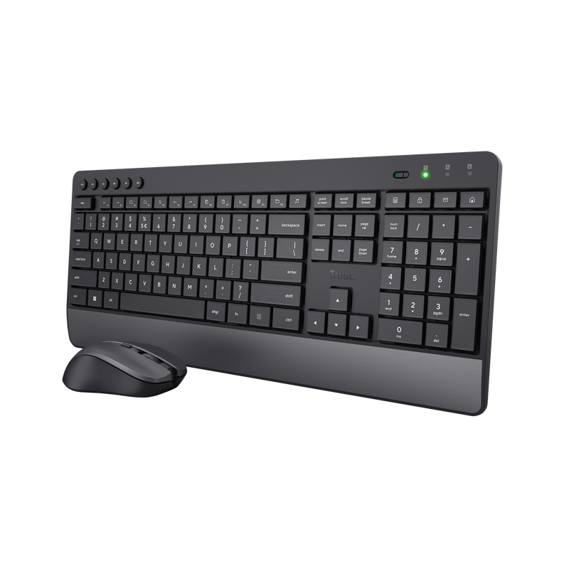 Kit Wireless tastatura si mouse TRUST Trezo, taste numerice, negru - Kit mouse tastatura