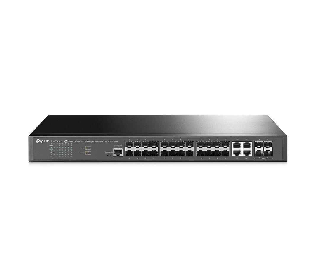 „JetStream™ 24-Port SFP L2+ Managed Switch with 4 10GE SFP+ Slots PORT: 20× Gigabit SFP Ports, 4× Gigabit SFP/RJ45 Combo Ports, 4× 10G SFP+ Slots, RJ45/Micro-USB Console Port SPEC: 1U 19-inch Rack-mountable Steel Case FEATURE: Integration with JetStream™ SDN Controller, Static Routing, OAM, sFlow - PC, Periferice & Software
