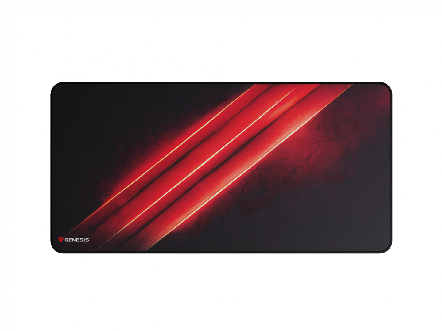 Mousepad Genesis Carbon 500 Maxi Flash, material cauciuc + textil, dimensiuni 900x450x2.5 mm, negru/rosu - Mousepad