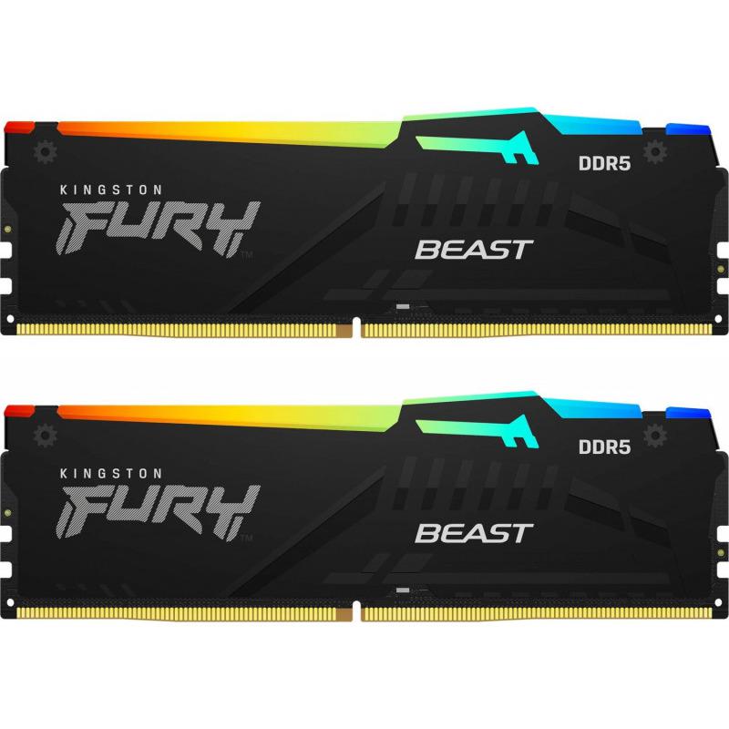 Memorie RAM Kingston FURY Beast RGB, 32GB DDR5, 5600MHz, CL40