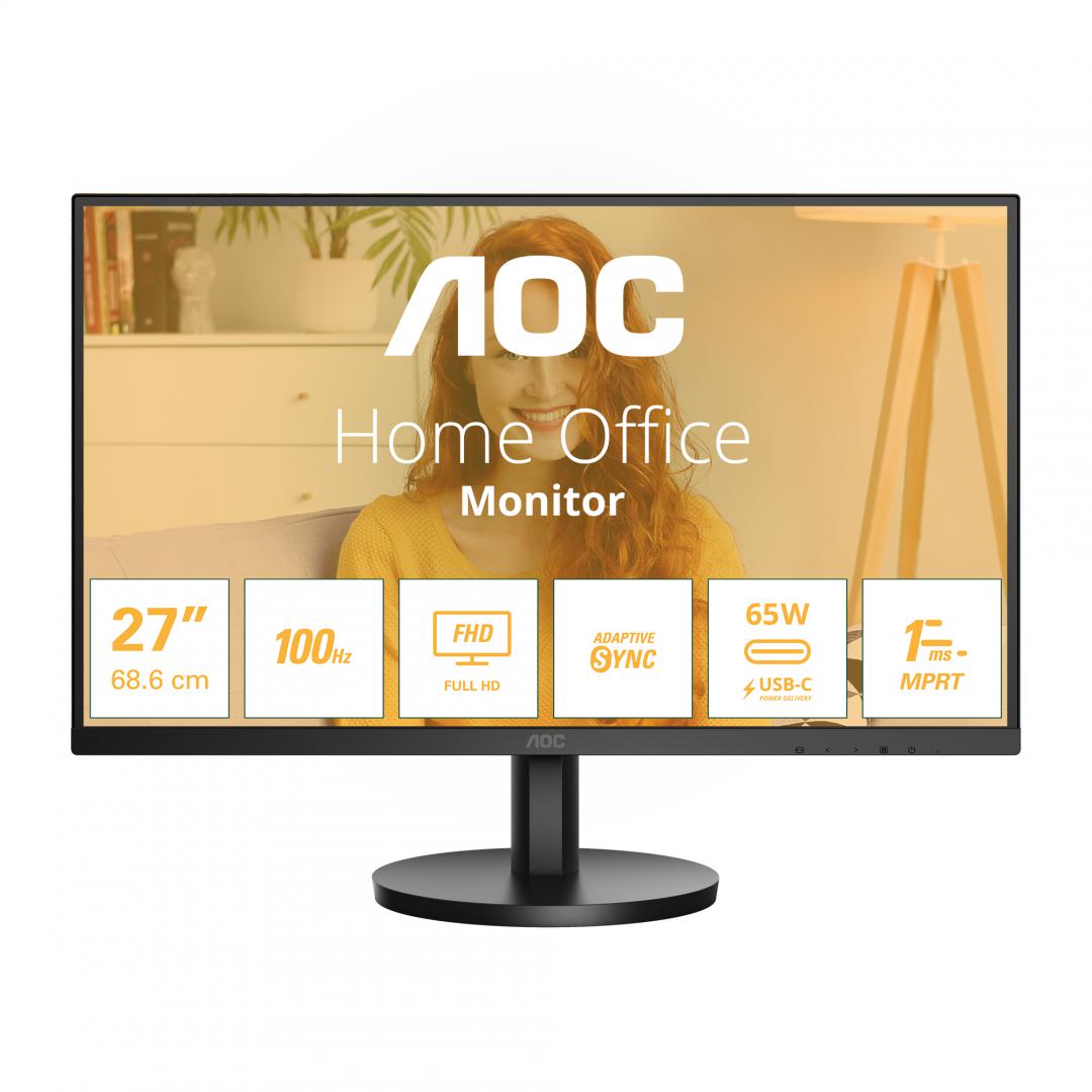 Monitor Consumer AOC 27B3CA2, 27", 1920 x 1080 pixeli, Black, 3 ani Garantie