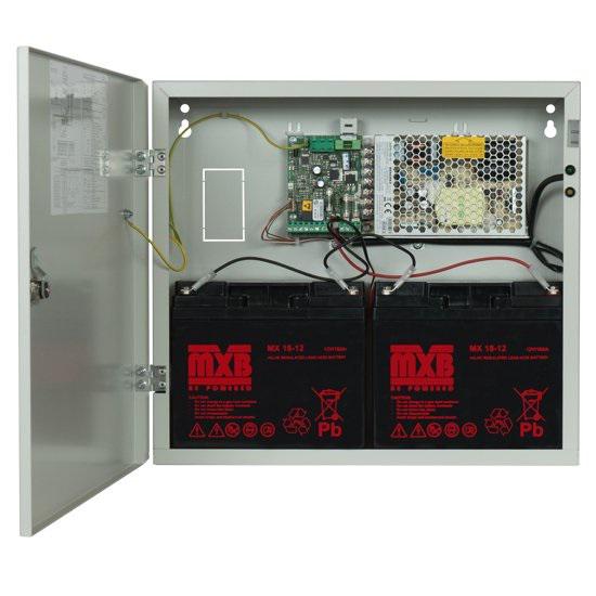 Sursa de alimentare pentru sisteme de detectie incendiu 24V/5.5A in cutie metalica Merawex ZSP100-5.5A-18, loc pentru 2 acumulatori 12V/18Ah. Tensiune de intrare: 100/230VAC, eficiență ridicată sub sarcină și consum redus, comunicare RS-232 / RS-485, rata scăzută de eșec (0,5% în trei ani), ieșiri - Accesorii
