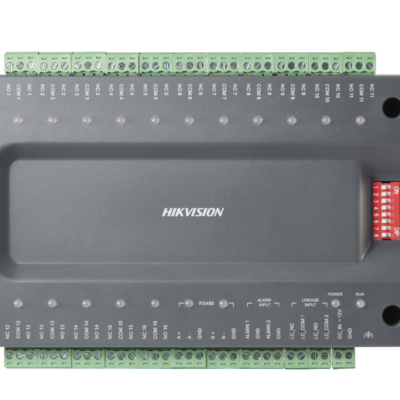 Extensie controler lift Hikvision DS-K2M0016A, 2 x interfata RS-485, 2 x intrari alarma, 16 x intrari de releu, 1 x buzzer, comunicare RS-485 cu Master controler, sistemul permite o configuratie pana la 8 extensii, alimentare: 12 VDC, dimensiuni: 167mm x 105mm x 30mm - Centrale control acces