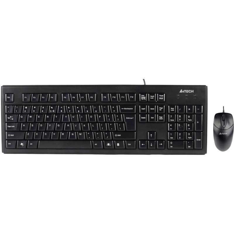 Kit Wired tastatura si mouse A4TECH KRS-8372, taste numerice, Negru - Kit mouse tastatura
