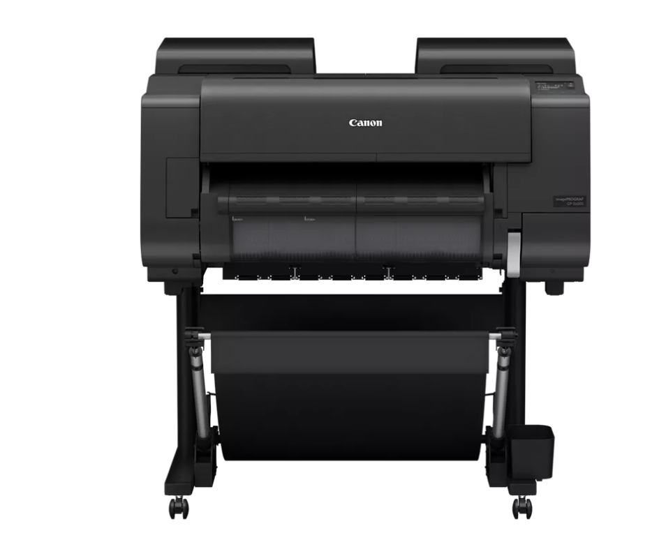 Plotter Canon GP-2600S A1 24″, 7 culori, Rezolutie printare: 2,400 x 1,200 dpi, 18.432 de duze (MBK/C/M/Y/O: 1536 de duze x2, PBK/GY: 1536 de duze x1), Cerneluri pe bază de pigmenţi: 7 culori (negru mat, negru foto, cyan, magenta, galben, gri, portocaliu), Apple AirPrint, Limbaje de printare: PDF - Imprimante de format mare