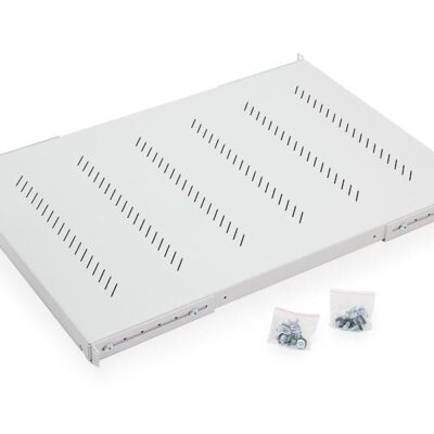 Raft fix perforat Triton 19″ 1U/250 capacitate incarcare 40kg, gri - Cabinete metalice