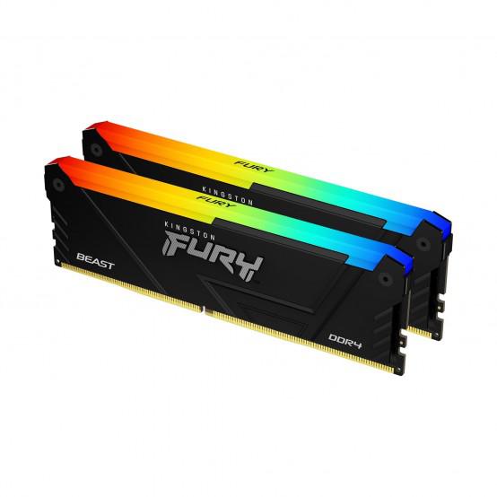 Memorie RAM Kingston FURY Beast RGB, 16GB DDR4, 3600MHz, CL17 - Componente PC
